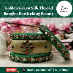 Golden Green Silk Thread Bangles Bewitching Beauty (1)