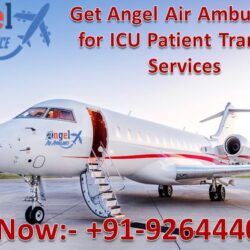 Ange Air Ambulance patient Transfer Services with medical team 04