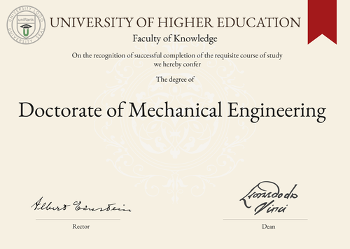 PhD Degree in Mechanical Engineering PhD Degree in Mechanical Engineering