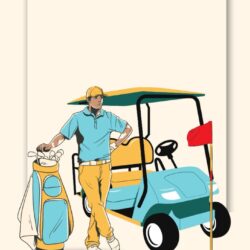 Beige And Cream Illustrative Golf Tournament Poster