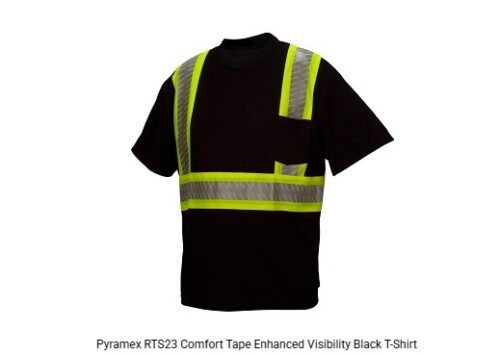 Pyramex RTS23 Comfort Tape Enhanced Visibility Black T-Shirt Pyramex RTS23 Comfort Tape Enhanced Visibility Black T-Shirt