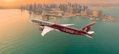 Qatar-Airways-Airplane-Flying Qatar-Airways-Airplane-Flying