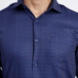 Navy Blue Check Shirt1