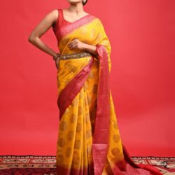 Yellow_Beautiful_Banarasi_Saree_with_Floral_Design_and_Contrast_Border_for_Wedding_Wear_optimized_250