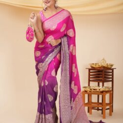 Pure Silk Pink & Purple 1