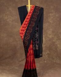 orange and black saree1