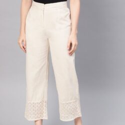 Juniper Natural Cotton Flex Solid Wide Leg Women Palazzo With One Pocket