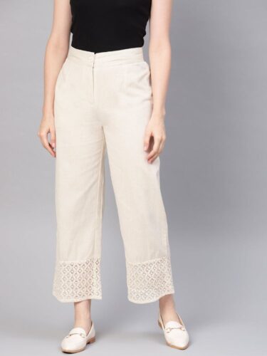 Juniper Natural Cotton Flex Solid Wide Leg Women Palazzo With One Pocket Juniper Natural Cotton Flex Solid Wide Leg Women Palazzo With One Pocket