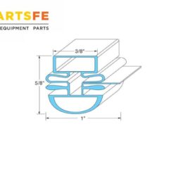 Turbo Air TRBAM272300100 Refrigerator Door Gasket WDart Mount 25.75 x 26.5 Magnetic