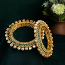 traditional-gold-plated-kundan-pearl-studded-bangles-with-green-red-enamel-work-banglesauraa-trendsauraa-trendsat-1001518-2630735