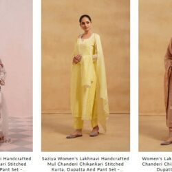 Chanderi Chikankari Kurta for Women  Nazrana Chikan (1)